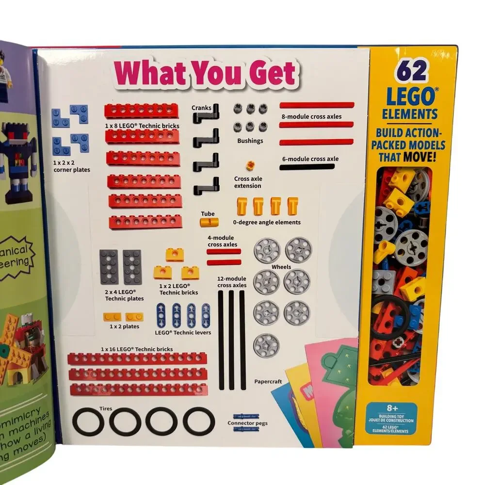 LEGO Gear Bots by Klutz Create 8 Moveable Machines 62 Lego Elements NEW IN BOX